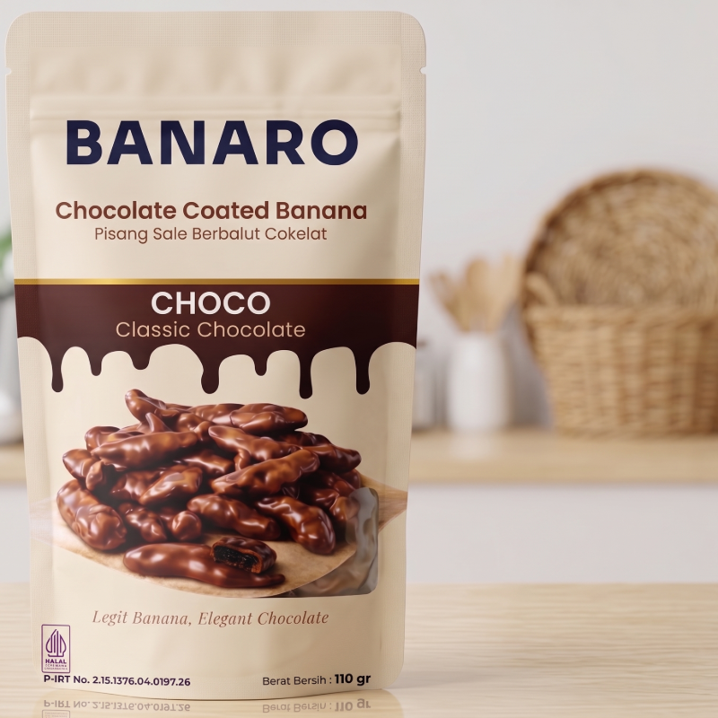 SABANA BANARO Coklat 110 gr — Camilan Pisang Payakumbuh — BANARO